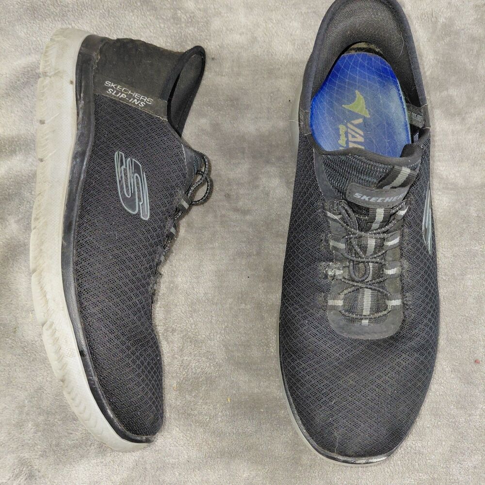 Skechers Mens Sneaker Shoes Size 9.5 Black Summits Lace-Up Low Top